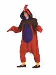 Ren the Rooster Adult Unisex Funsie: Rust, Bkue & Red Hooded Ubion Suit, one size fits most adult