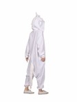 Una the Unicorn Adult Unisex Funsie: Whiye unicorn hooded union suit with tail, one size for most adult