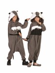 Gray Hamster Child Unisex Funsie: Gray/black hamster hooded union suit, 3 sizes availble