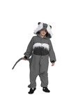 Gray Hamster Child Unisex Funsie: Gray/black hamster hooded union suit, 3 sizes availble