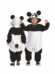 Parker the Panda Toddler Funsie: black white panda hooded union suit, Toddler size
