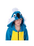 Pepper the Parrot Child Hoodie: Blue/Yellow hooded Jacket with zipper, child sizez