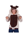 Butch the Bulldog Adult Unisex Hoodie: beige hooded jacket with brown chest, zip closure, 2 sizes available