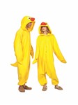 Tub Time the Ducky Adult Unisex Funsie: Yellow duck hooded union suit, one size fits most adult