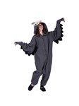 Adult Oxford the Owl Funsie-Gray, white- one size, Unisex
