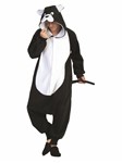 Cassidy the Cat Adult Funsie, Black/White One Size, Unisex