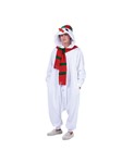 Snowman Adult Hooded Union Suit- White, One Size, Unisex