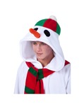Snowman Adult Hooded Union Suit- White, One Size, Unisex