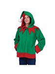 Santa Helper Adult Unisex Hoodie: Green  Red hooded jacket with zip closue, 2 sizes available