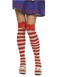 Thigh Highs Red/White Strp